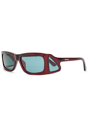 Prada Runway Rectangle-frame Sunglasses - Brown Havana - One Size