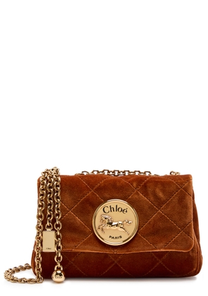 Chloe Heritage Quilted Velvet Shoulder bag - Brown - One Size