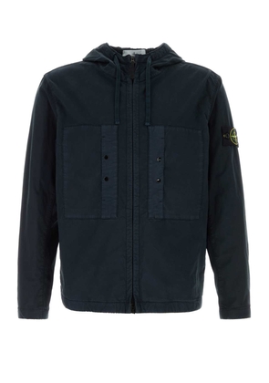 Stone Island Navy Blue Stretch Cotton Jacket