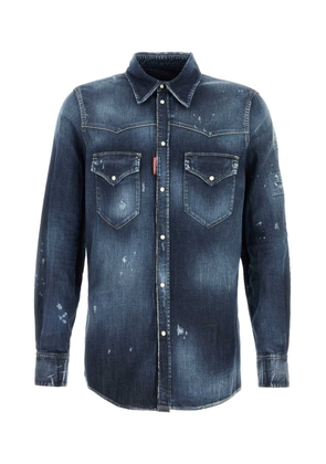 Dsquared2 Stretch Denim Fashion Western Shirt