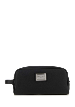 Dolce & Gabbana Black Nylon And Leather Beauty Case