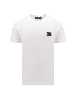 Dolce & Gabbana Cotton T-shirt With Metal Logo Patch