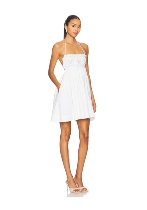 For Love & Lemons Summer Time Mini Dress in White. Size L. Also in S.