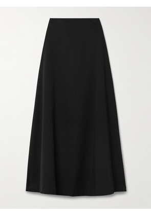 Matteau - Organic Cotton-blend Twill Maxi Skirt - Black - 1,2,3,4,5