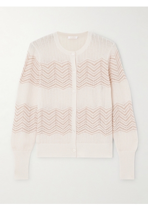 Eres - Marin Pompons Wool And Cashmere-blend Cardigan - Ecru - small,medium,large