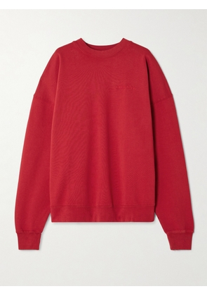 Anine Bing - Miles Oversized Embroidered Cotton-jersey Sweatshirt - x small,small,medium,large
