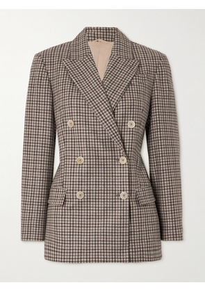 Brunello Cucinelli - Double-breasted Checked Wool Blazer - Brown - IT38,IT40,IT42,IT44,IT46,IT48