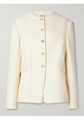 KHAITE - Jameson Wool And Silk-blend Jacket - Cream - US0,US2,US4,US6,US8,US10