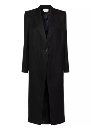 Alexander McQueen pinstripe pattern coat - Black