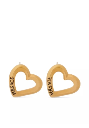Versace logo-print heart-motif earrings - Gold