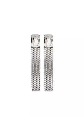 Saint Laurent rhinestone-embellished drop earrings - Silver