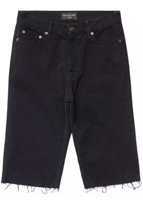 Balenciaga raw-hem denim shorts - Black