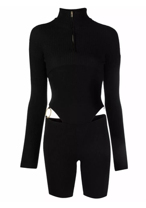 Jacquemus cut-out knitted playsuit - Black