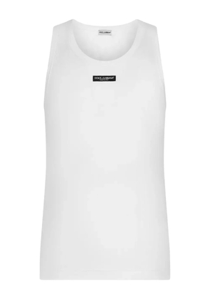 Dolce & Gabbana logo-patch tank top - White