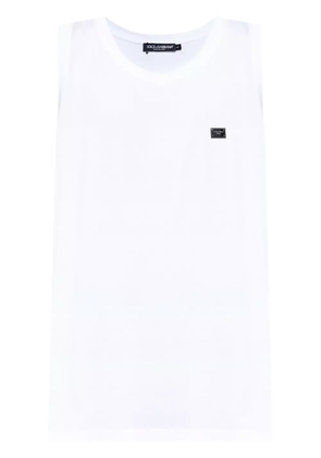Dolce & Gabbana logo-patch tank top - White