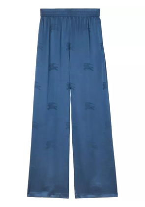 Burberry logo-jacquard wide-leg trousers - Blue
