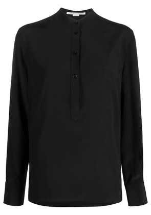 Stella McCartney band-collar silk blouse - Black