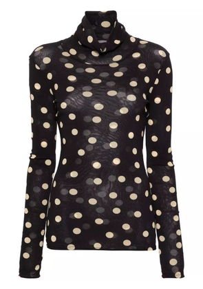 Stella McCartney polka dot roll-neck blouse - Black