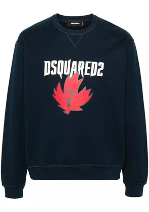 DSQUARED2 logo-print cotton sweatshirt - Blue