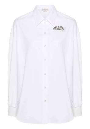 Alexander McQueen crystal-embellished cotton shirt - White