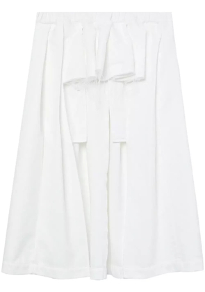 Black Comme Des Garçons ruffle-detail pleated midi skirt - White