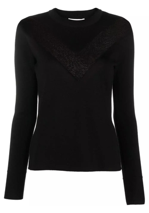 Alexander McQueen sheer panel crew-neck jumper - Black