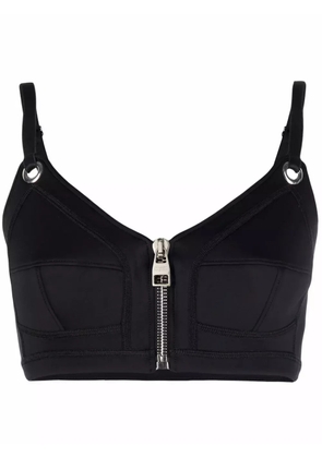 Alexander McQueen zipped crop top - Black
