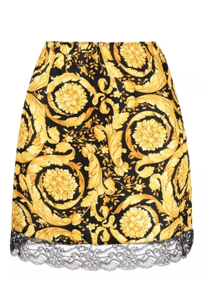 Versace Barocco-print silk inner skirt - Black