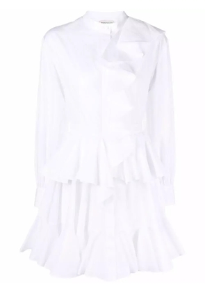 Alexander McQueen ruffle-detail shirt dress - White
