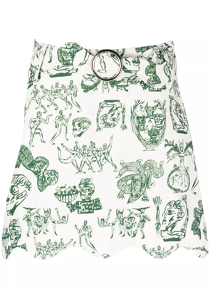 Charles Jeffrey Loverboy graphic-print mini skirt - White