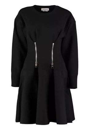 Alexander McQueen zip-detail flared dress - Black