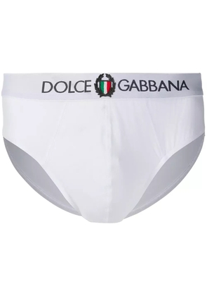 Dolce & Gabbana logo embroidered briefs - White