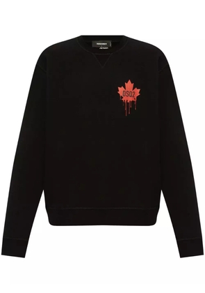 DSQUARED2 logo-print cotton sweatshirt - Black