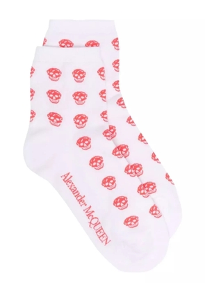 Alexander McQueen skull-knit ankle socks - White