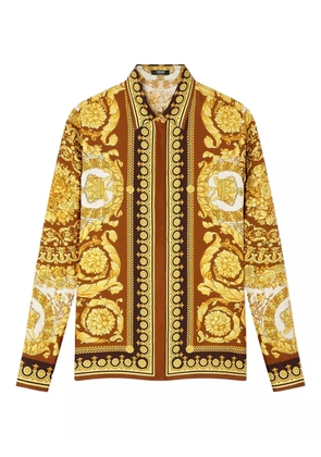 Versace Barocco-print button-up shirt - Yellow