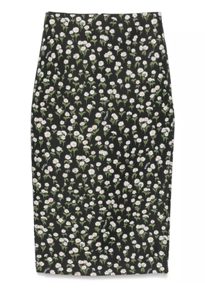 Gucci floral crepe midi skirt - Black