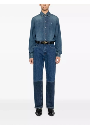 Versace embroidered-logo shirt - Blue
