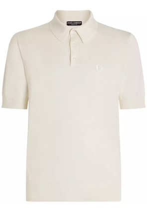 Dolce & Gabbana logo-embroidered polo shirt - White