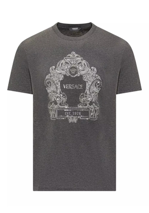 Versace Barocco-embroidered T-shirt - Grey