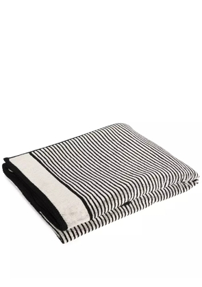 Saint Laurent Cassandre-detail striped towel - Black