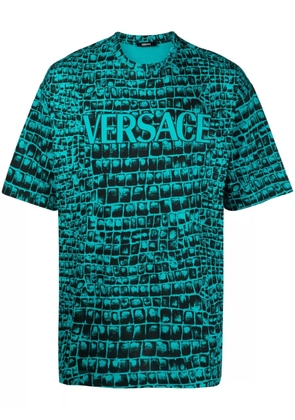 Versace Coccodrillo-print cotton T-shirt - Green