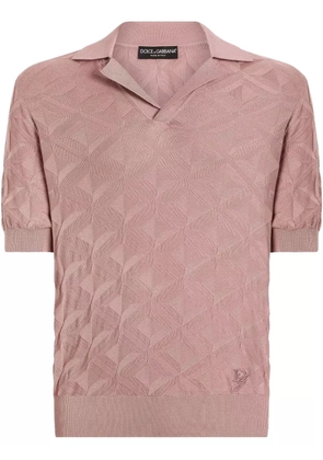 Dolce & Gabbana logo-embroidered polo shirt - Pink