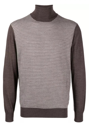 Cruciani roll-neck wool jumper - Brown