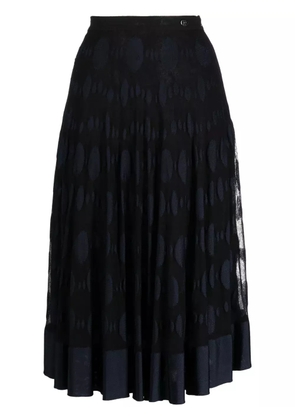 CHANEL Pre-Owned 2016 polka-dot pleated midi skirt - Blue