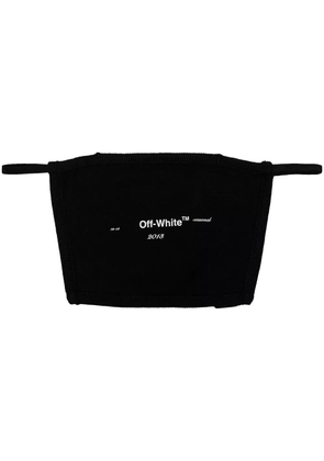 Off-White logo print face mask - Black