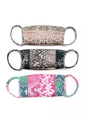 Amir Slama snakeskin-print face masks (pack of 3) - Multicolour