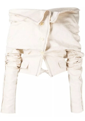 Jacquemus Camargue scrunched blouse - Brown