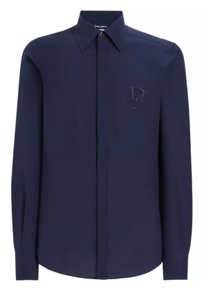 Dolce & Gabbana logo-embroidery shirt - Blue