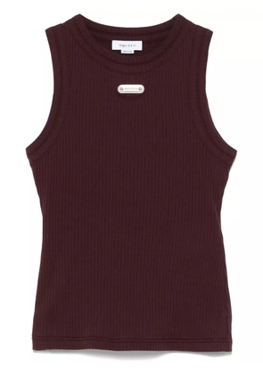 Alexander McQueen logo-plaque tank top - Red