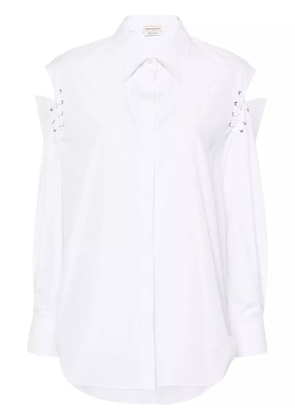 Alexander McQueen cut-out detail cotton shirt - White